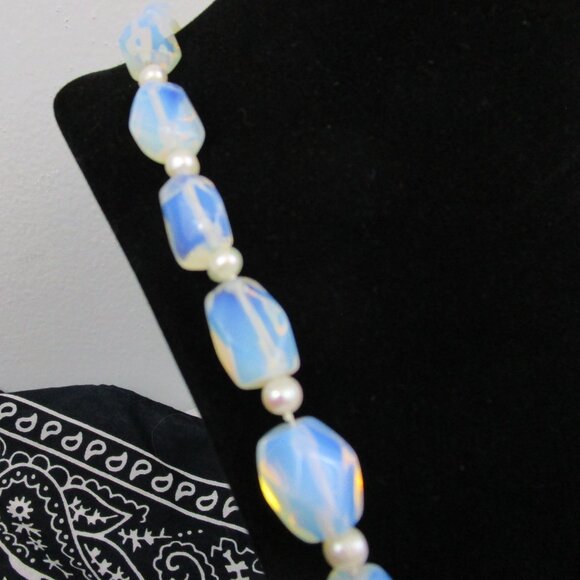 Stauer Opalite with Baroque Pearls Necklace and Earrings Set (Retired) - Picture 5 of 14
